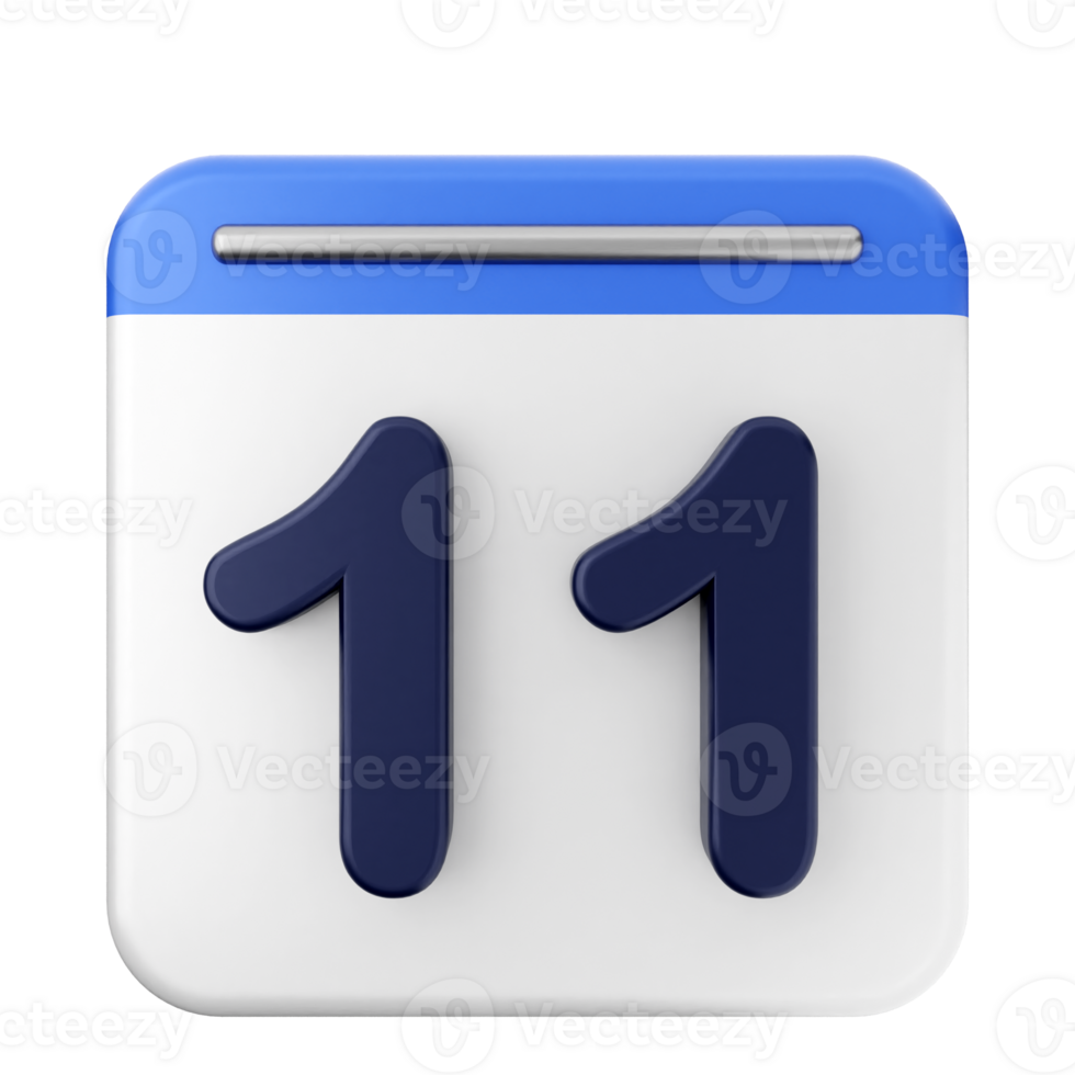 A calendar icon with the number 11 on it png