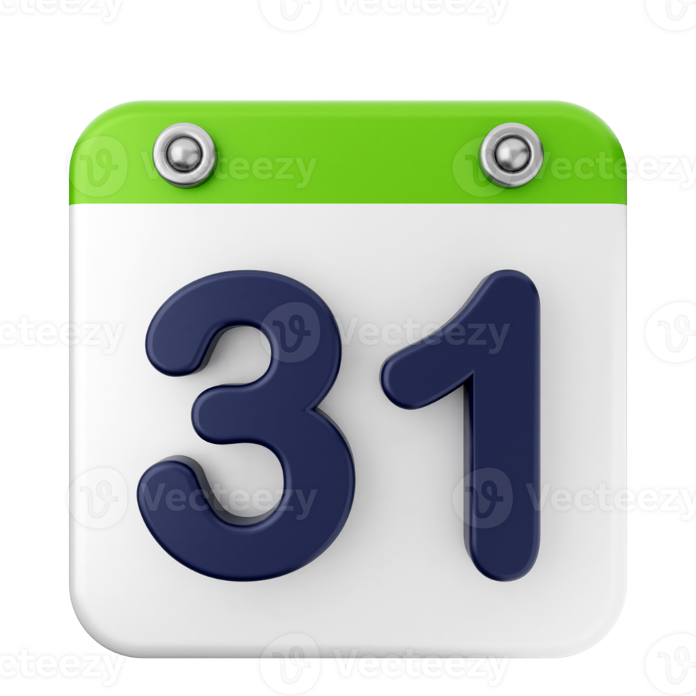 A calendar icon with the number 31 on it png