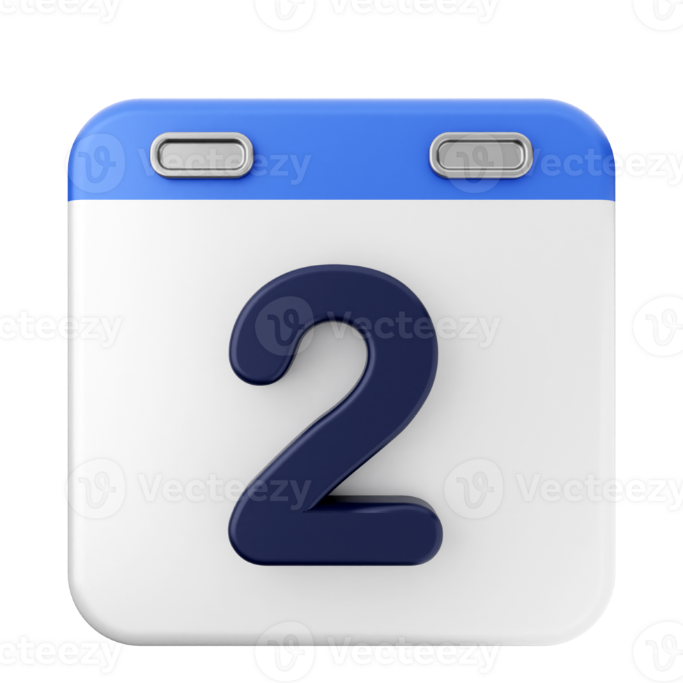 A calendar icon with the number two on it png
