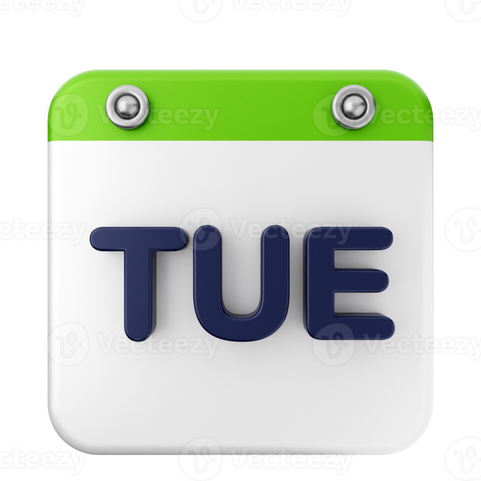 A calendar icon with the word tue on it png