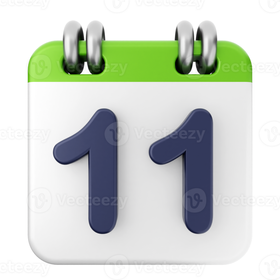 A calendar with the number 11 on it png