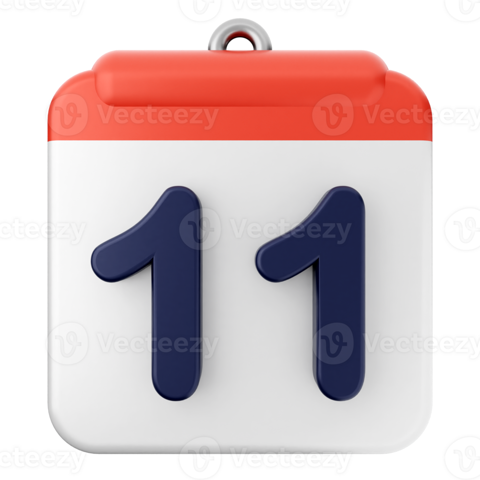 A calendar with the number 11 on it png