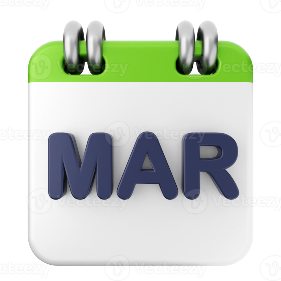 A calendar icon with the word march on it png