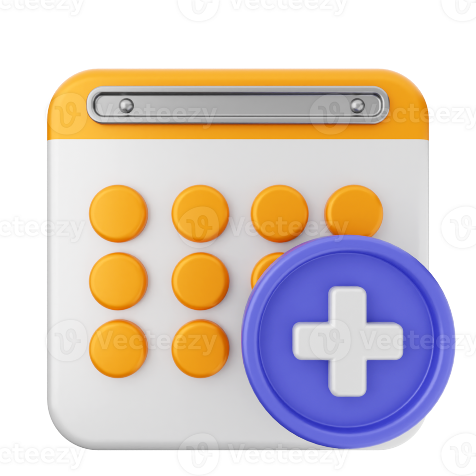A calculator with a plus sign on it png