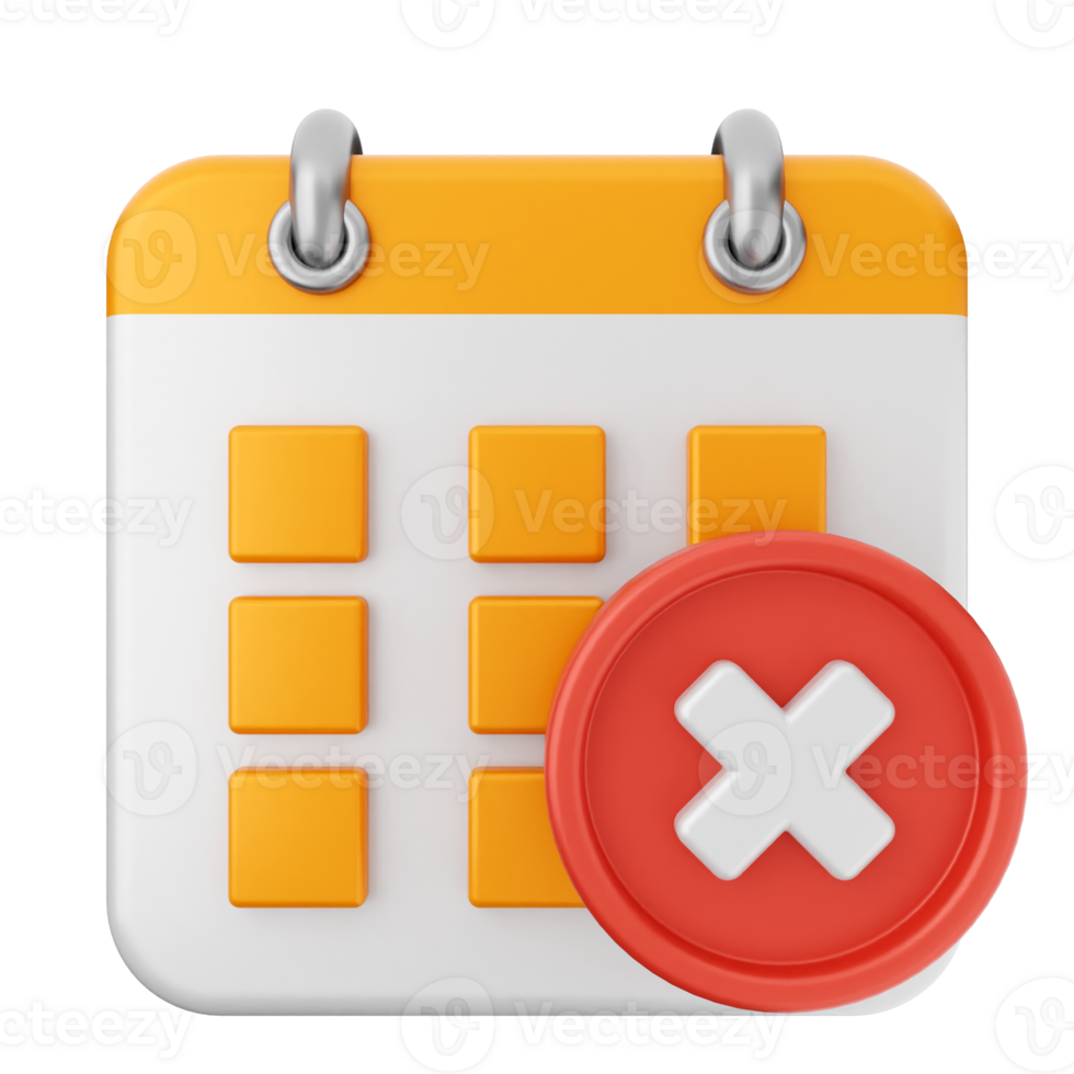 A calendar icon with a red cross on it png