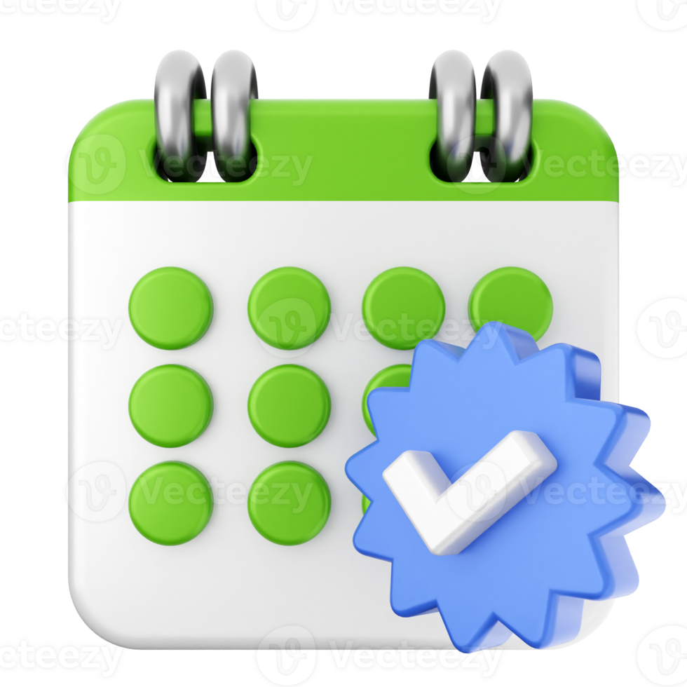 A calendar icon with a check mark png