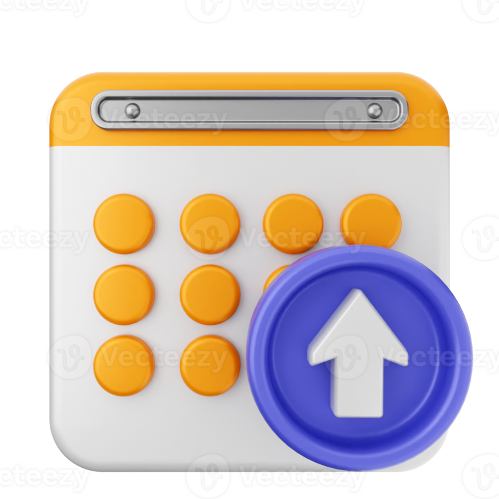 A calculator with an arrow pointing up png