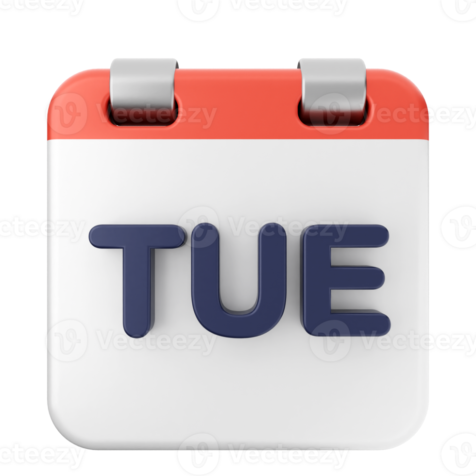 A calendar icon with the word tue on it png