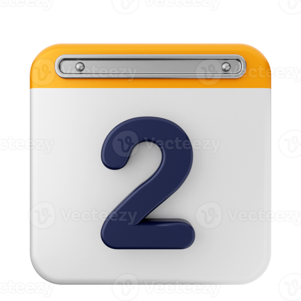 A calendar icon with the number two on it png