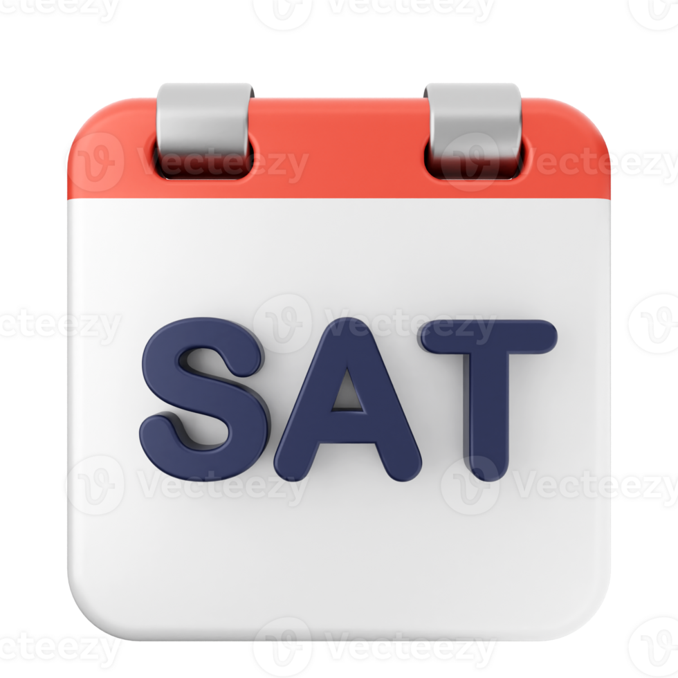 A calendar with the word sat on it png