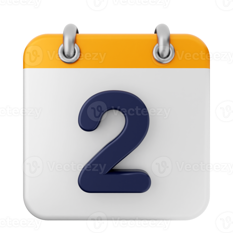 A calendar icon with the number two on it png