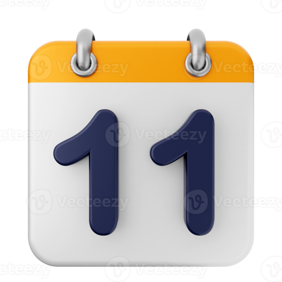 A calendar with the number 11 on it png