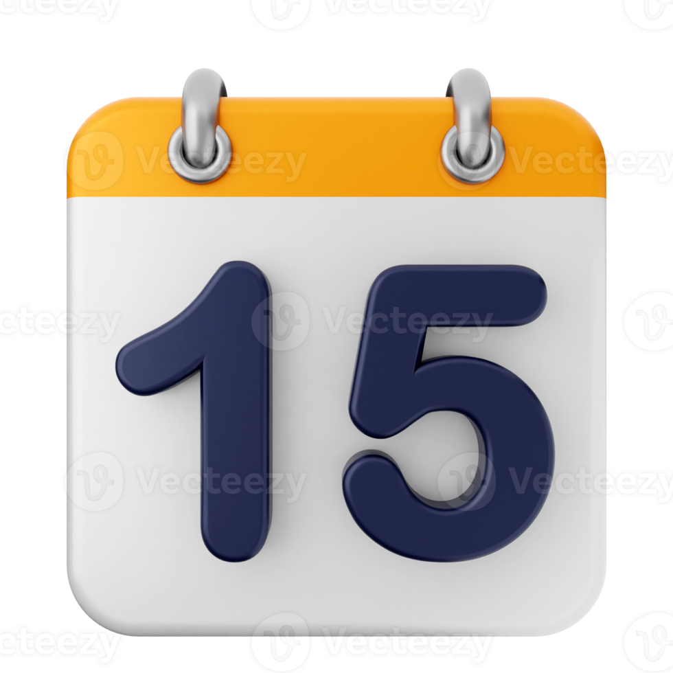 A calendar icon with the number 15 on it png