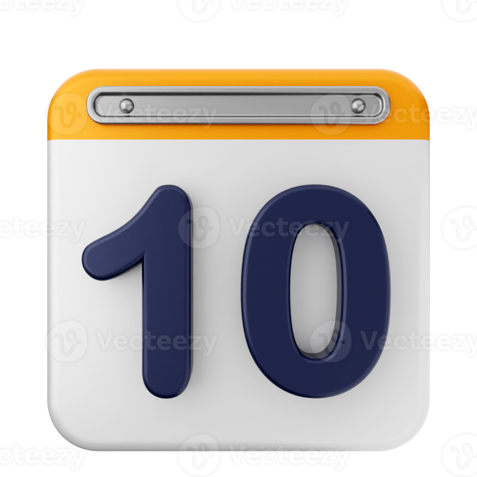 A calendar icon with the number 10 on it png