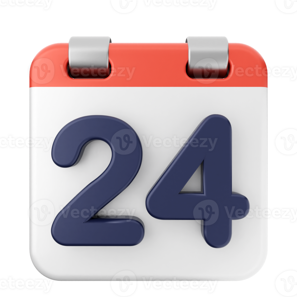 A calendar icon with the number 24 on it png