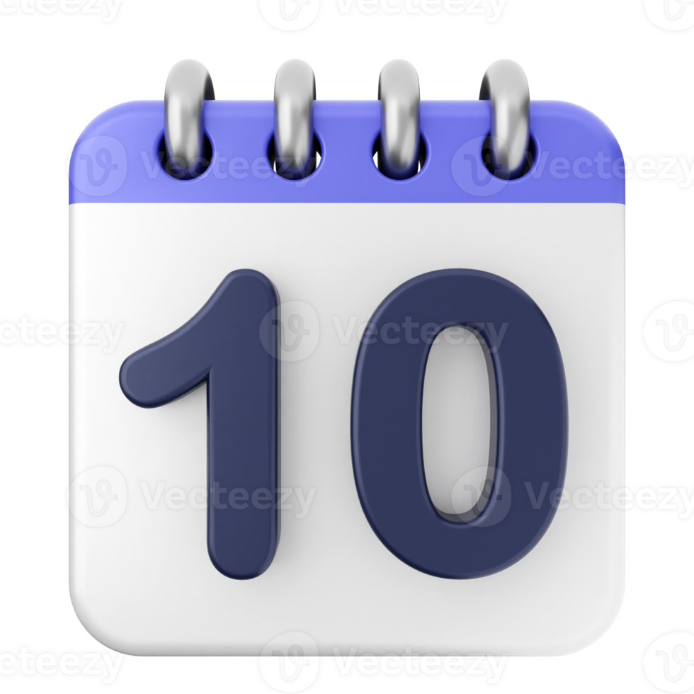 A calendar icon with the number ten on it png