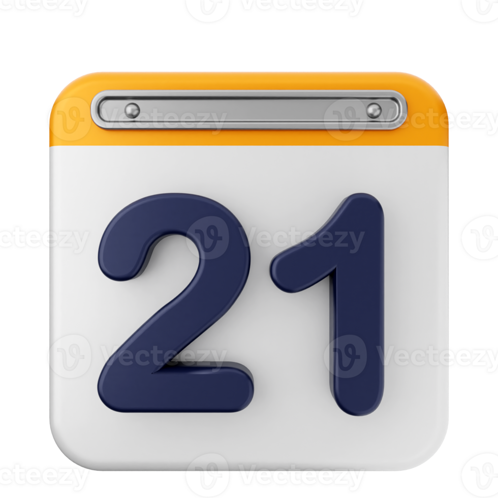 A calendar icon with the number 21 on it png