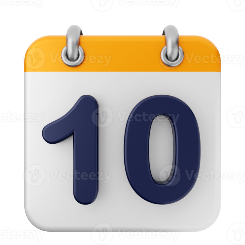 A calendar icon with the number 10 on it png