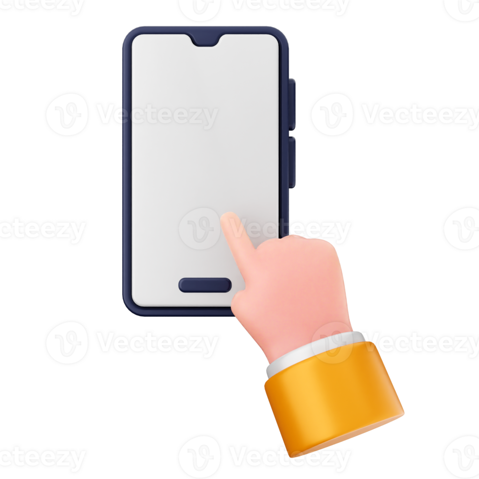 A hand holding a smartphone with a white screen png