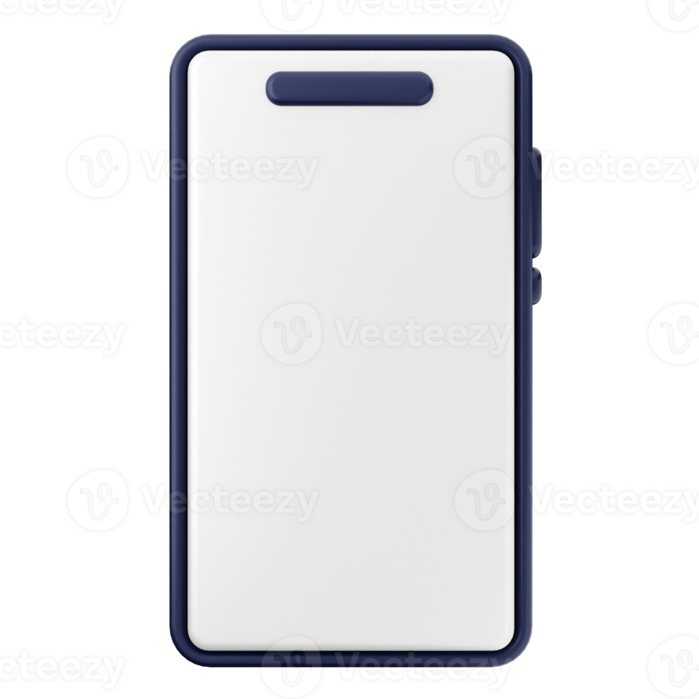 A white and blue phone with a screen png