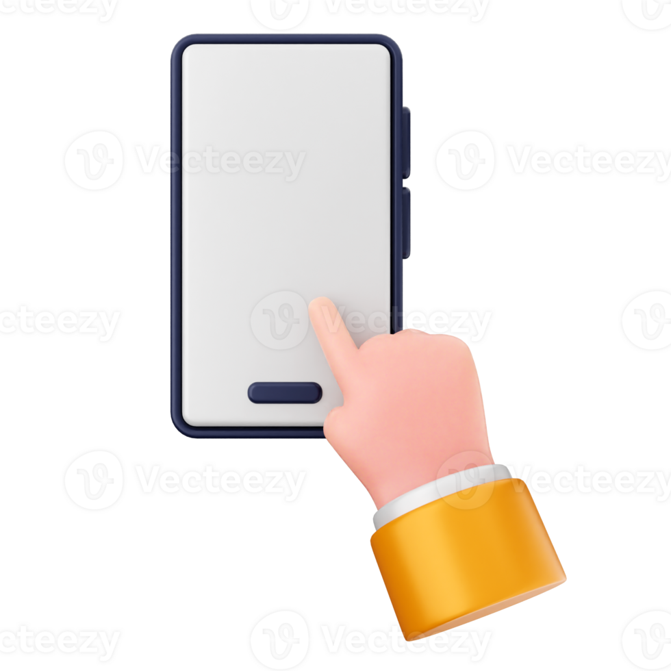 A hand holding a smartphone with a white screen png