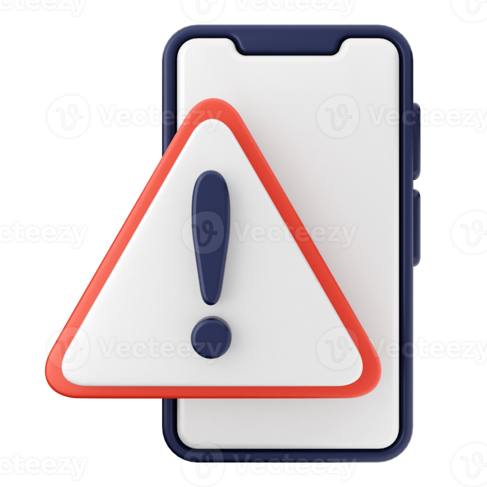 Iphone xs max with a warning icon png