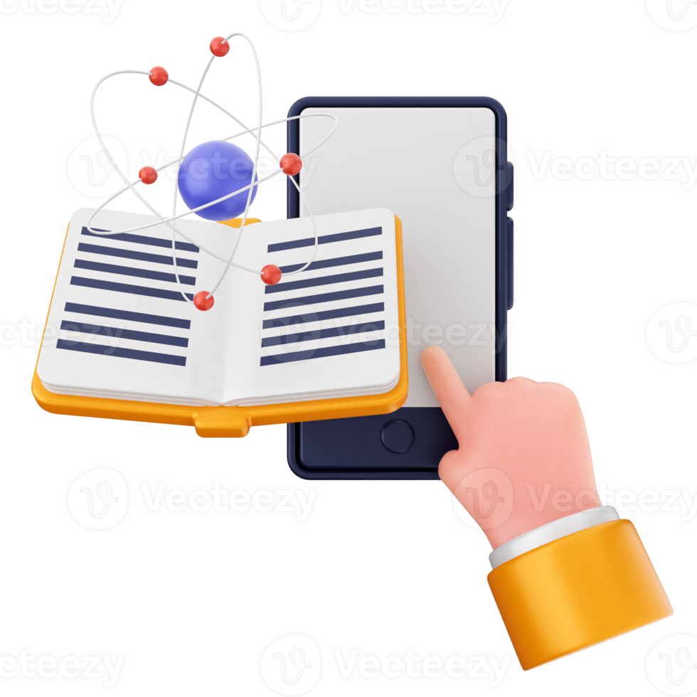 Science book and phone icon png