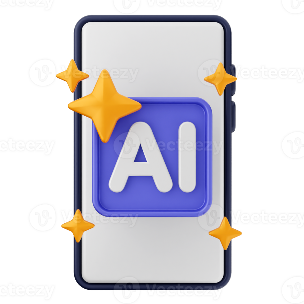 Ai icon on a smartphone png