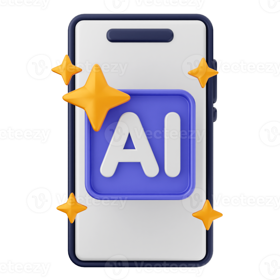 Ai icon on a smartphone png