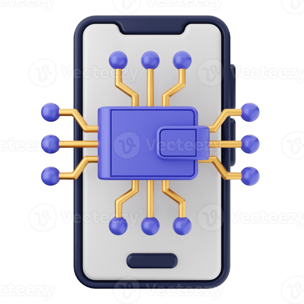 A smartphone with a circuit board on it png