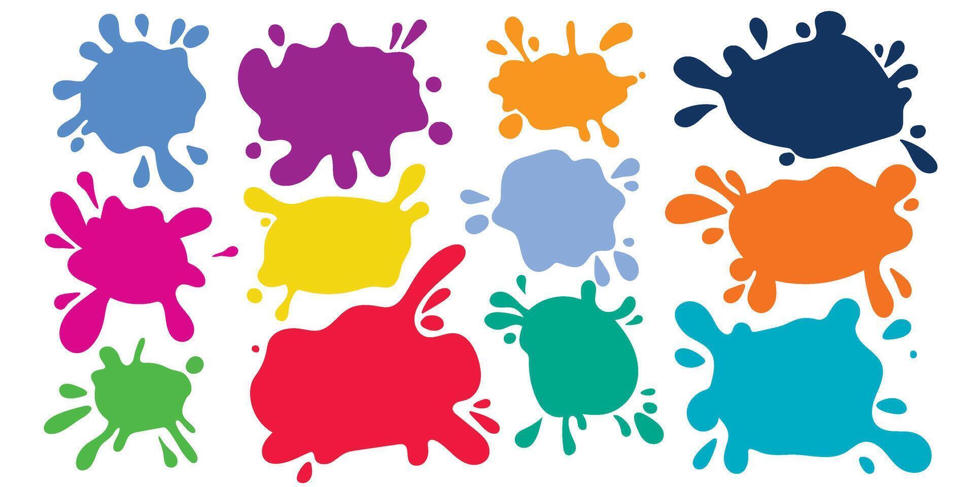 Splashes and stain color set graphics vector