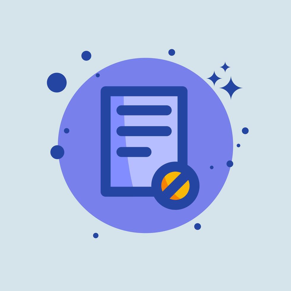 A document icon with a check mark and a circle vector