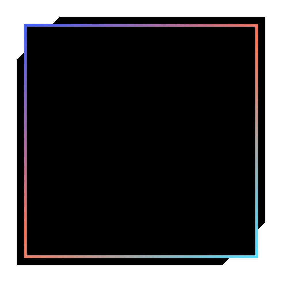 A black square with a rainbow border vector