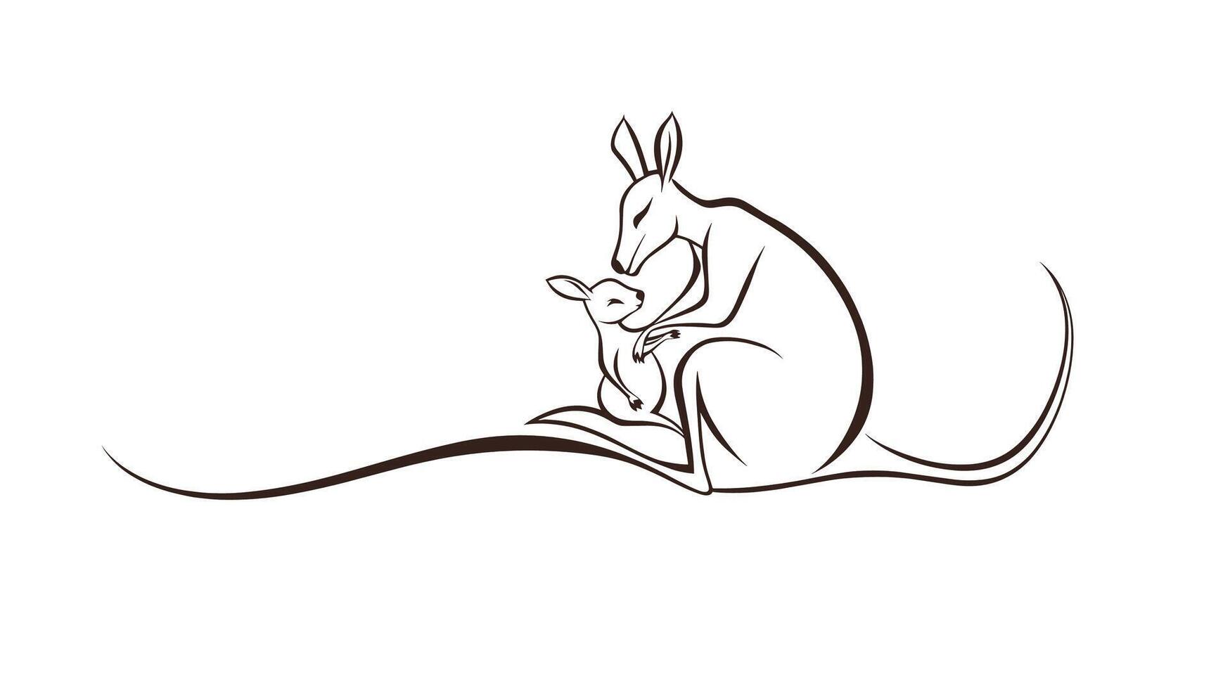 that affection and baby Kangaroo and Joey vector
