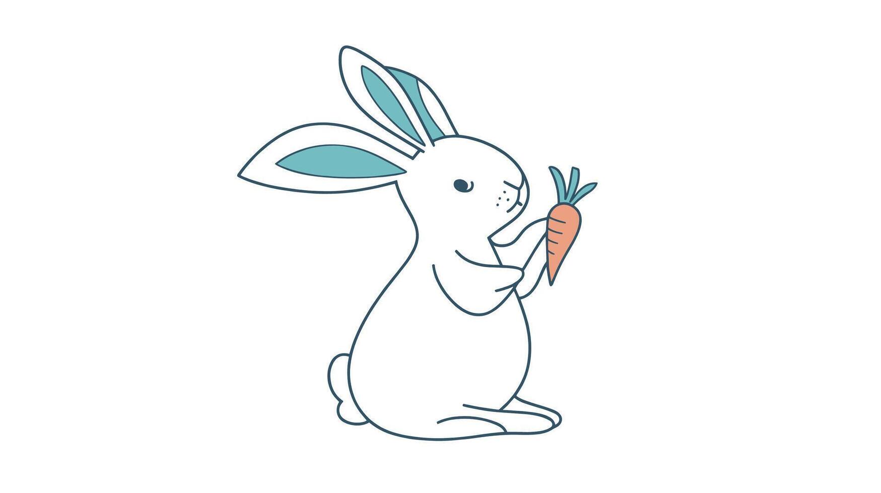 Rabbit with carrot illustration vector