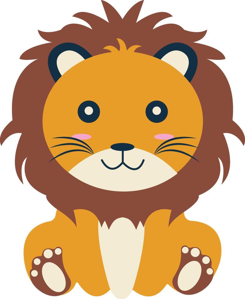 cartoon lion sitting vector
