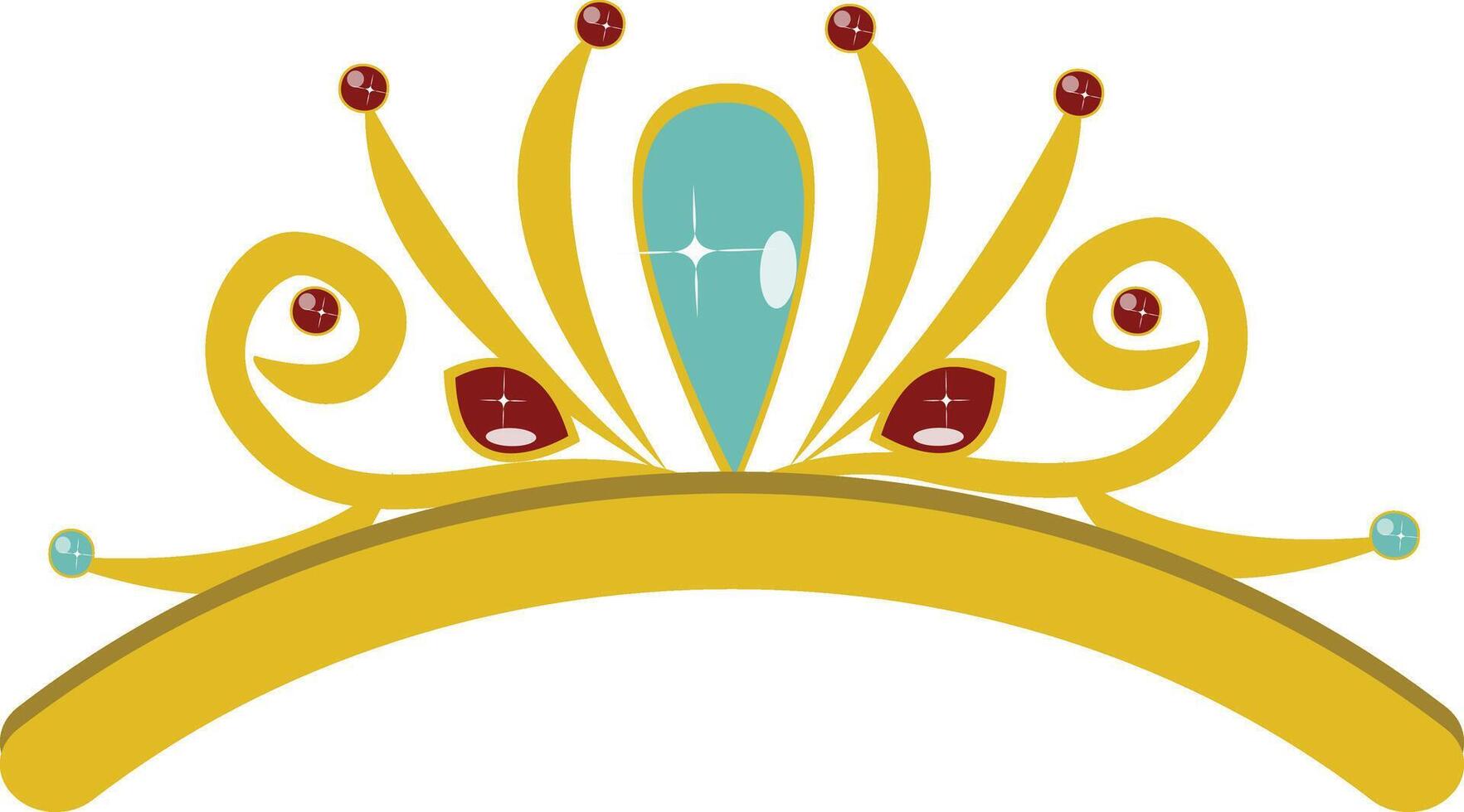 Tiara Crown Illustration in Flat Design. vector