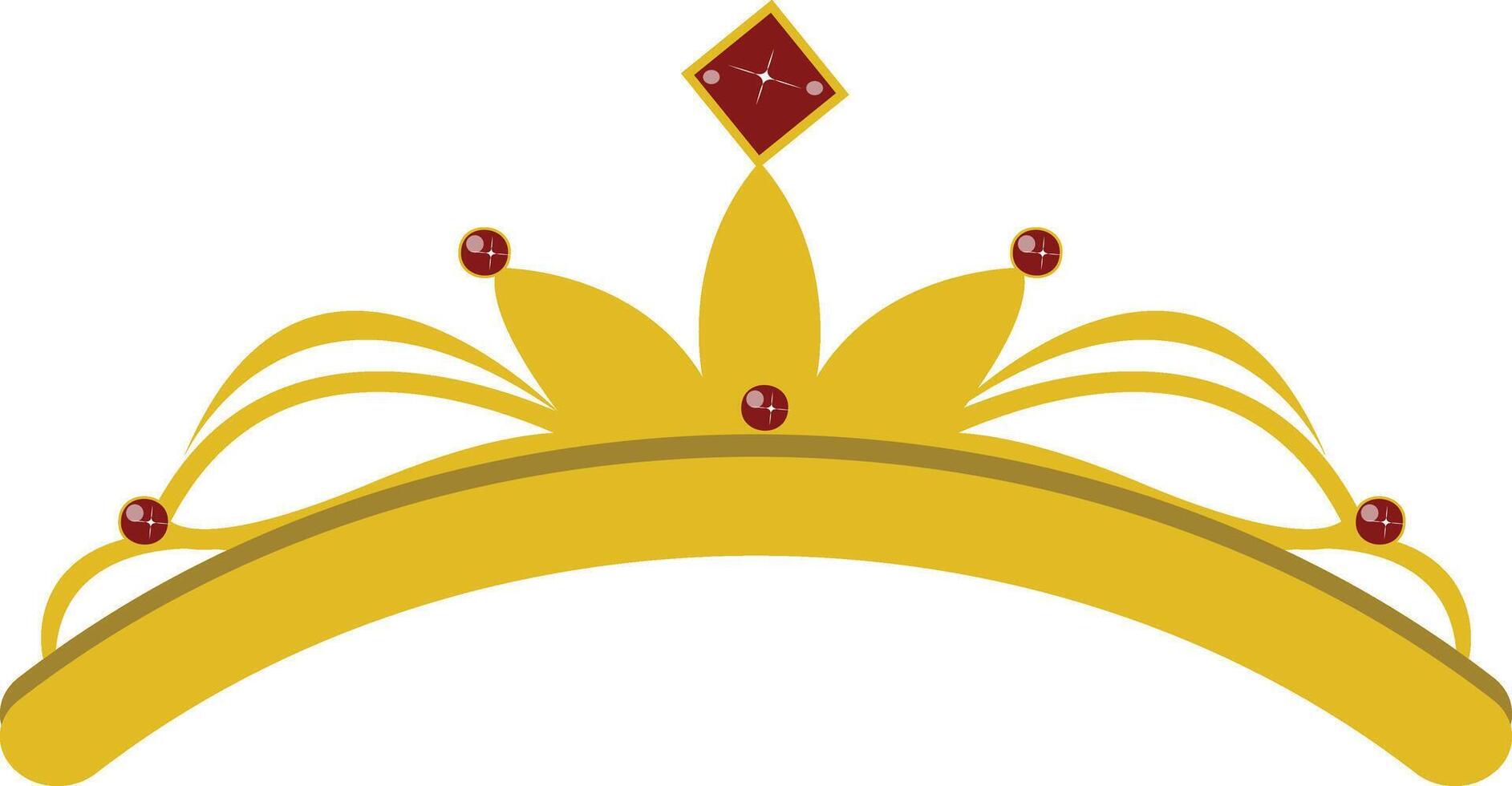Tiara Crown Illustration with Minimalist Design vector