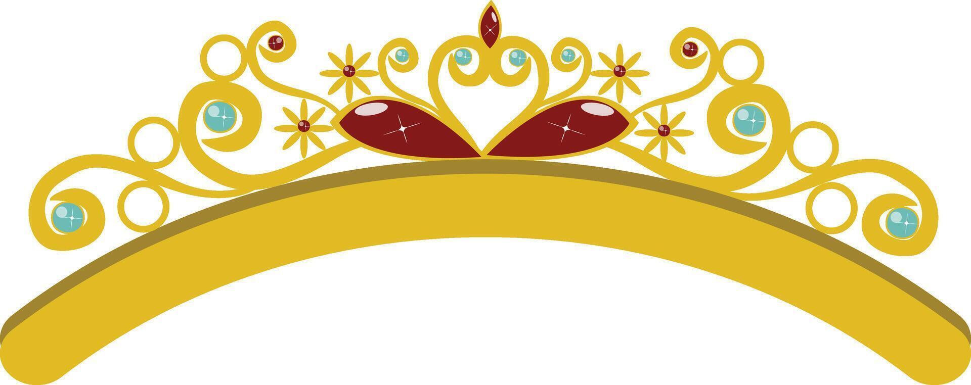 Tiara Crown Illustration in Minimalist Design. vector
