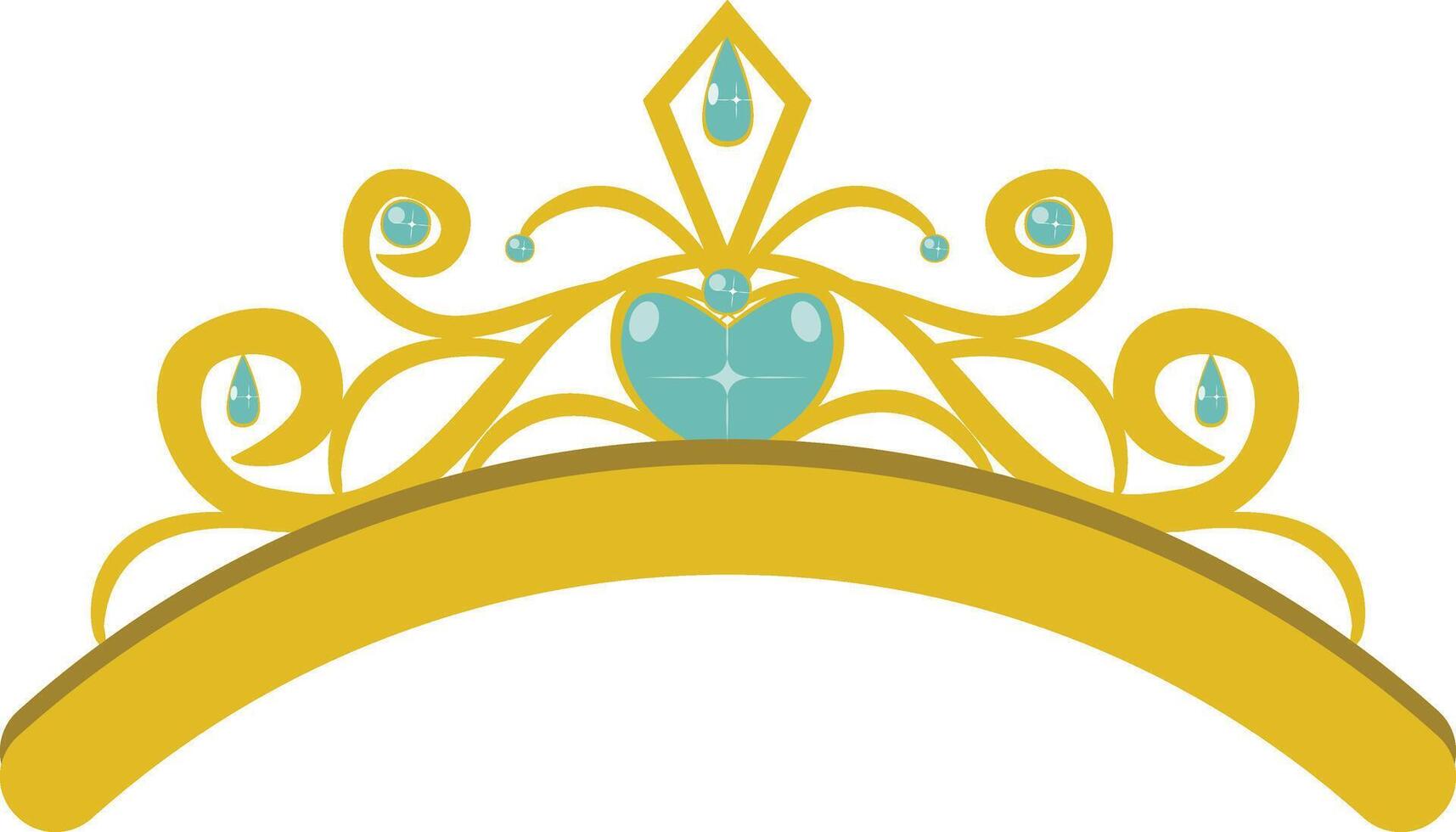 Tiara Crown Illustration with Cartoon Design vector