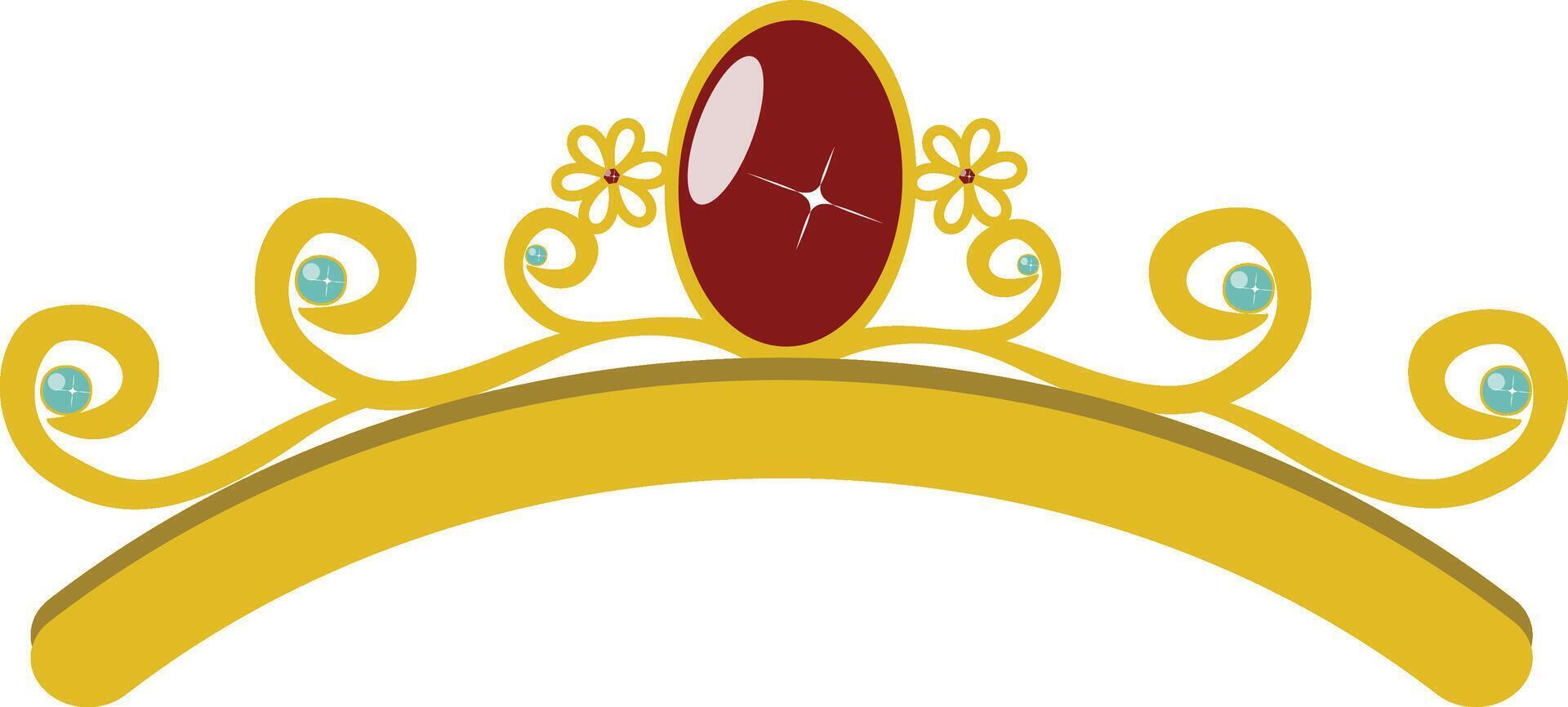Tiara Crown Isolated on White Background. vector