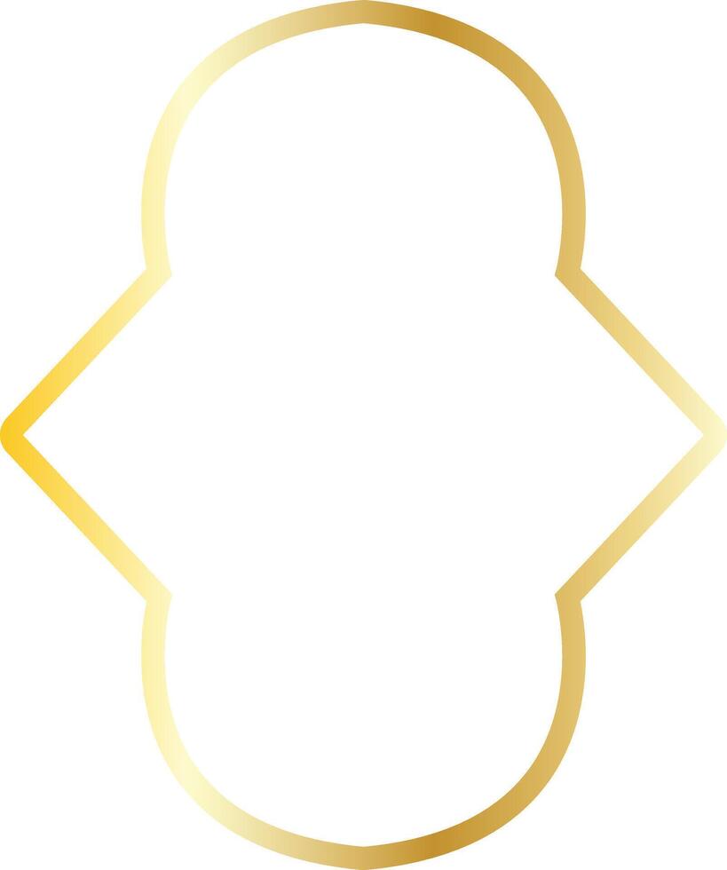 Golden islamic frame on white background. vector