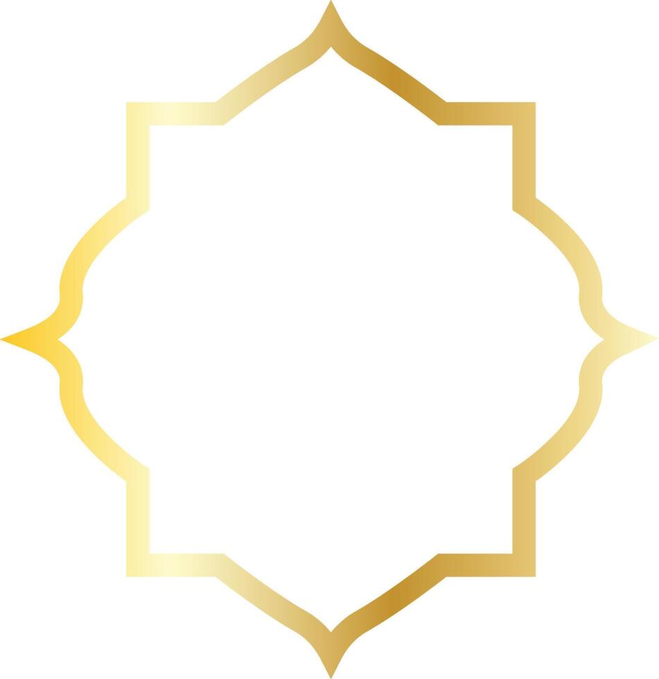 Golden islamic frame. vector