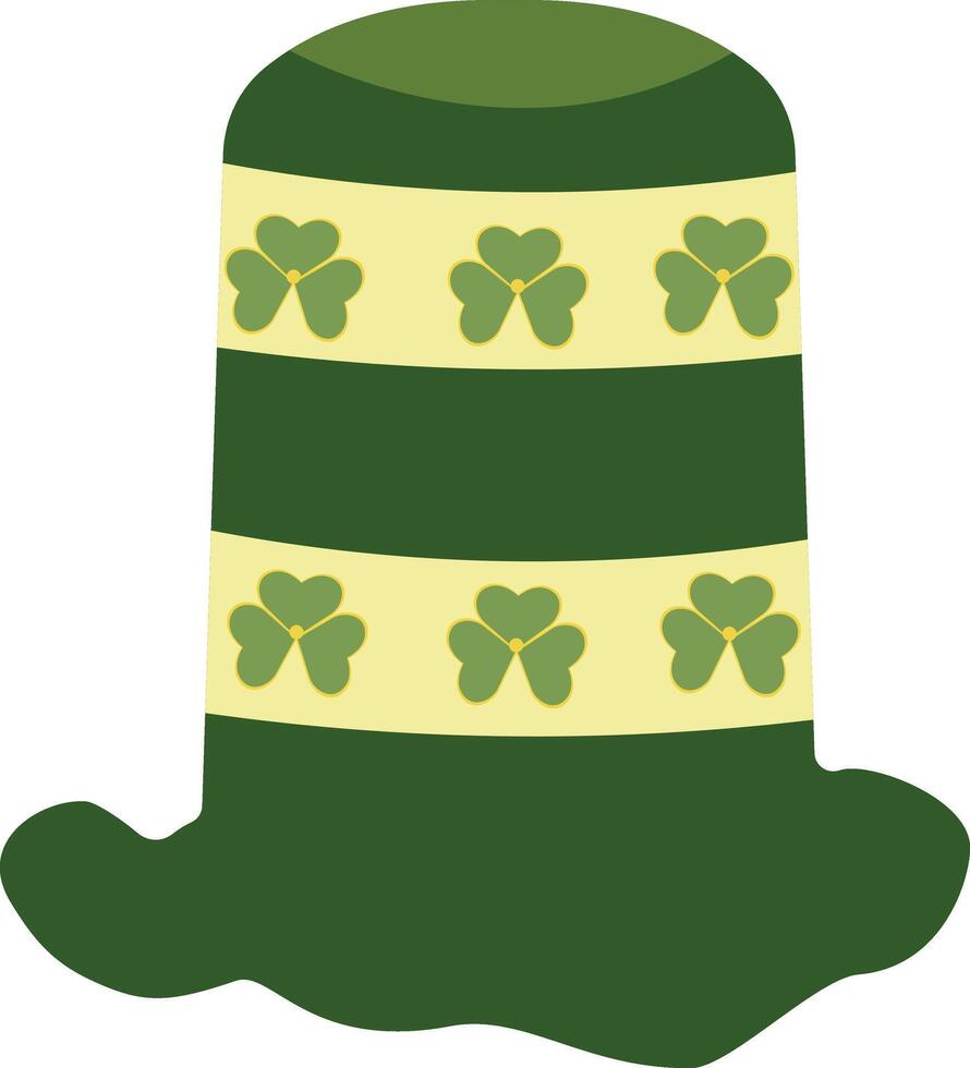 St. Patricks Day Hat with Flat Design. vector