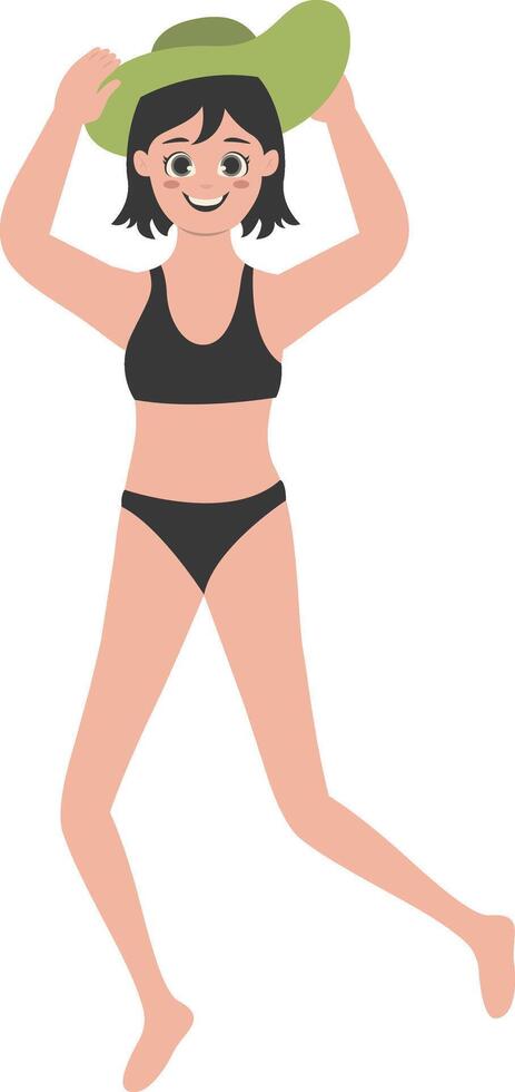 Illustration of Woman Activities on the Beach with Cartoon Design Concept vector