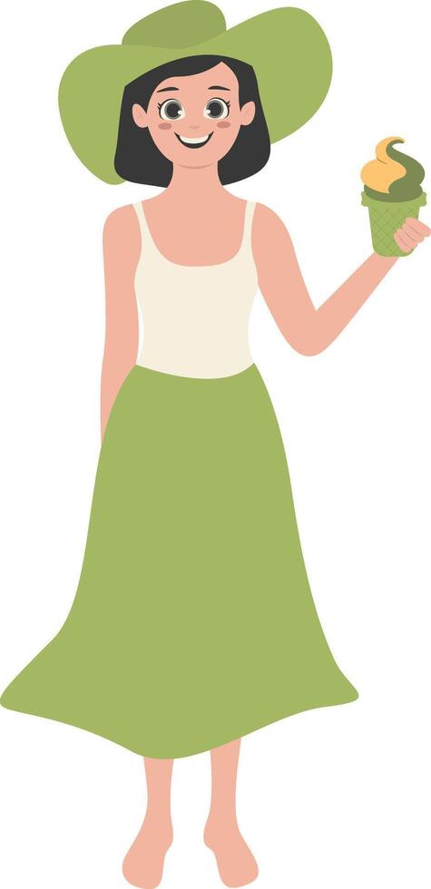 Illustration of Woman Activities on the Beach with Cartoon Design. vector