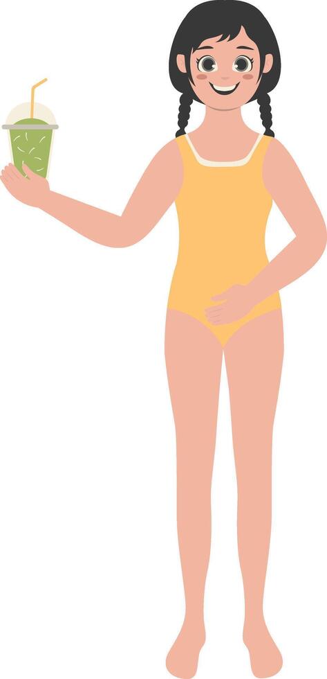 Illustration of Woman Activities on the Beach with Flat Design. vector
