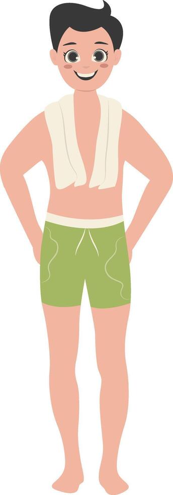 Illustration of Human Activities on the Beach with Flat Design vector