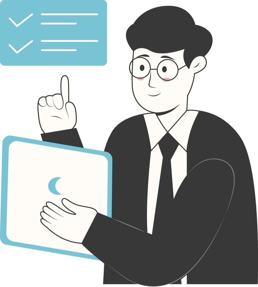 Businessman Character on White Background. vector