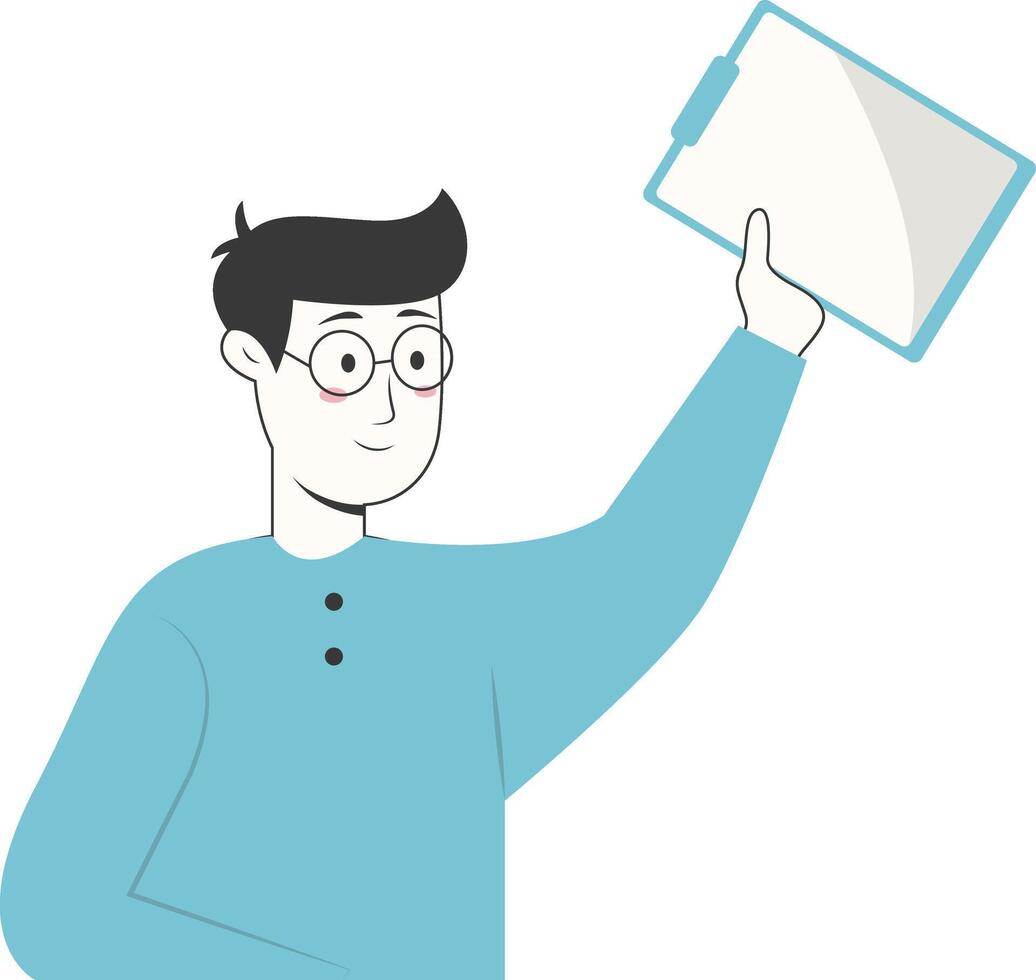Businessman Character with Hand Drawn Style. vector